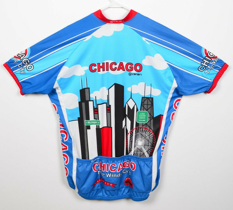 Canari Men's 2XL Chicago Windy City Blue Skyline City Half-Zip Cycling Jersey