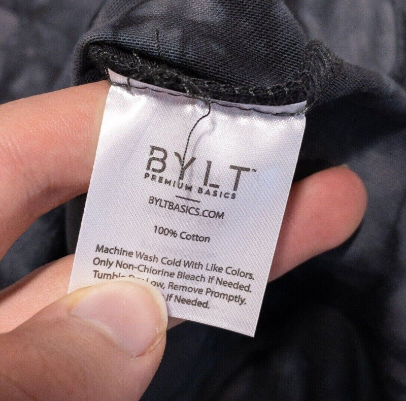 BYLT T-Shirt Medium Men's Cloud Dye Tee Short Sleeve Crew Neck Black Gray