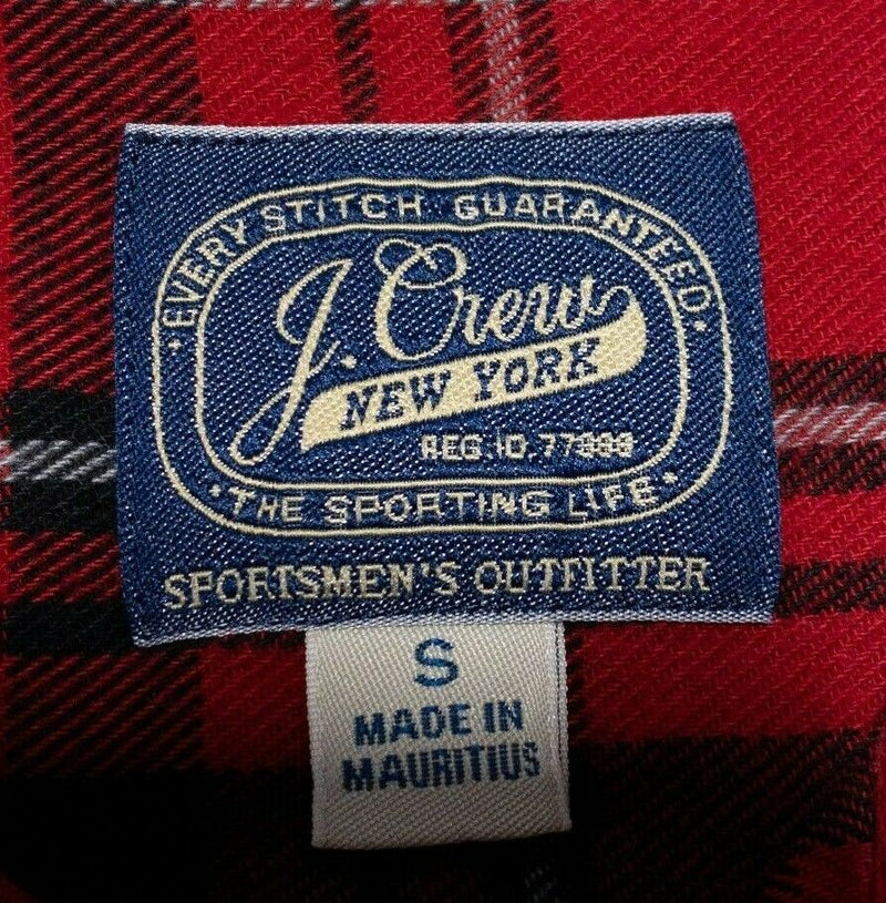 J. Crew Sportsmen Mid-Weight Flannel Shirt Holiday Red Plaid Men's Small