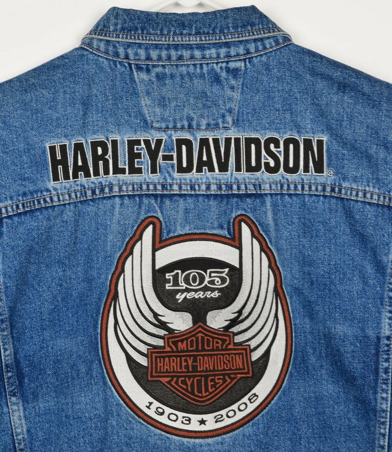 Harley-Davidson Men's Sz 3XL 105th Anniversary Edition Snap Denim Trucker Jacket