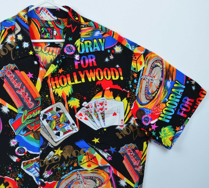 Jams World Men's XL Hollywood Casino Colorful Vegas Vintage 90s Hawaiian Shirt