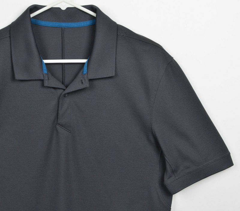 Lululemon Men's Small? Tech Polo Solid Gray Short Sleeve Athleisure Polo Shirt