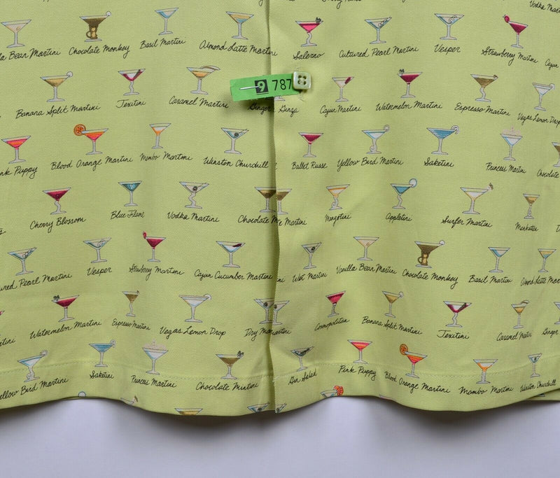 Tori Richard Men’s 2XL 100% Silk Green Drink Martini Hawaiian Aloha Shirt