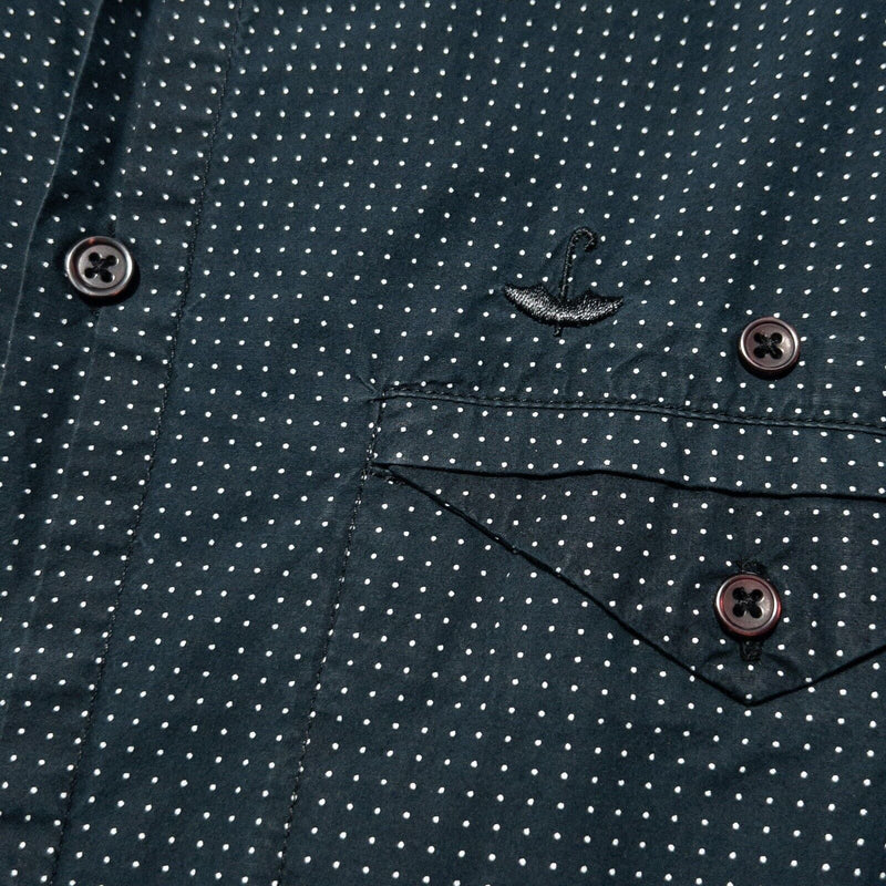 Diesel Shirt Men's XL Polka Dot Black Short Sleeve Modern Designer Loop Collar