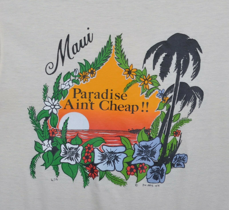 Vtg 1979 Hawaii Men's Medium Maui Tourist Souvenir Pin-Up Girl Graphic T-Shirt
