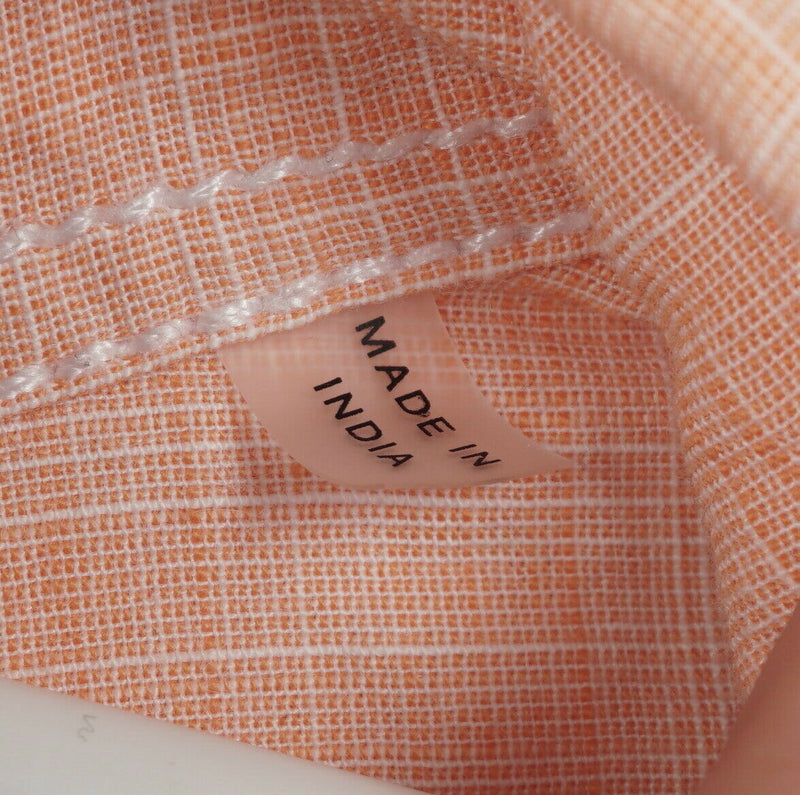 BKE Buckle Men Large Tailored Fit Pearl Snap Light Orange Peach Rockabilly Shirt