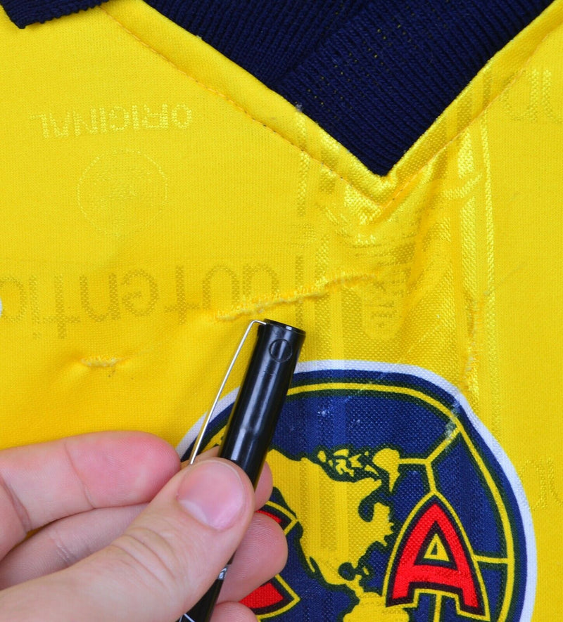 Club America Men's XL? Aguilas del America Eagles Yellow Graphic Soccer Jersey