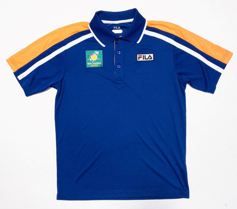 BNP Paribas Open Shirt XS Men's FILA Polo Tennis Blue Short Sleeve Wicking
