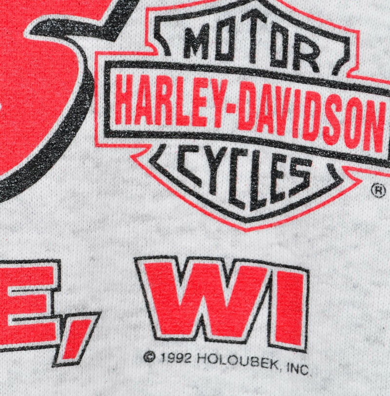 Vintage 90s Harley-Davidson Men's 2XL American Made Eagle Hoodie Sweatshirt