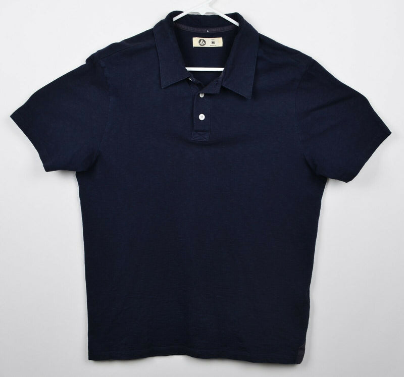 American Giant Men's Sz Medium Navy Blue Made in USA Short Sleeve Polo Shirt