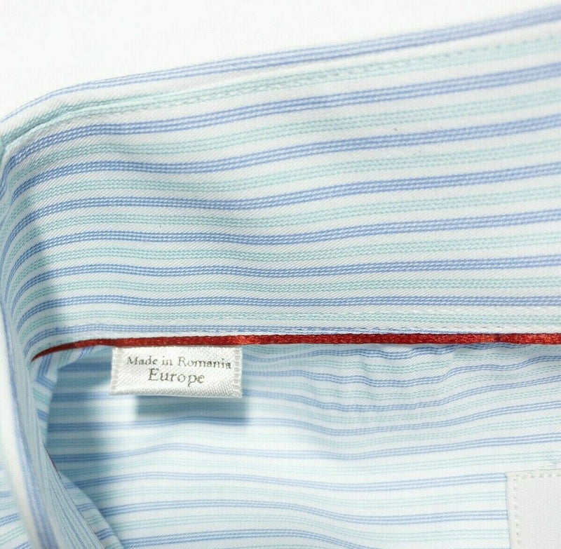 Eton Men's 16/41 Slim Blue Pinstripe Button-Front Dress Shirt