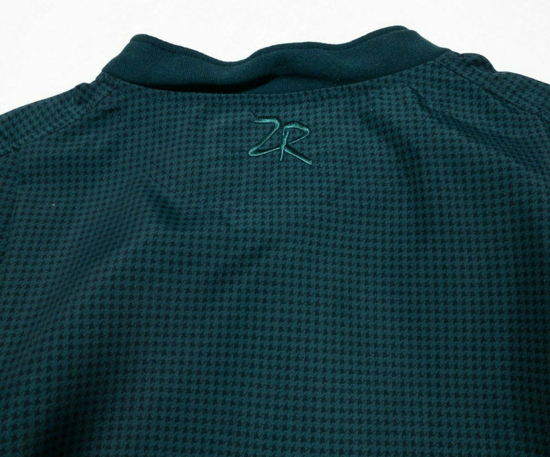 Zero Restriction Golf Vest Blue Green Houndstooth 1/4 Zip Micro Fiber Men's 2XL