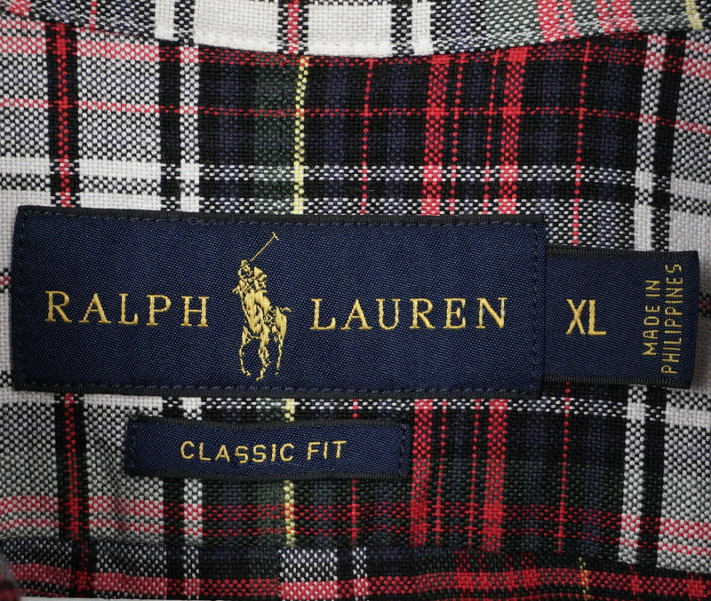 Polo Ralph Lauren Men's XL Classic Fit Red Green Tartan Plaid Button-Down Shirt