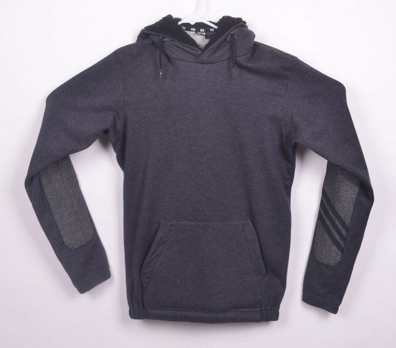 Y-3 Adidas x Yohji Yamamoto Men's Small Dark Gray Elbow Pads Hoodie Sweatshirt