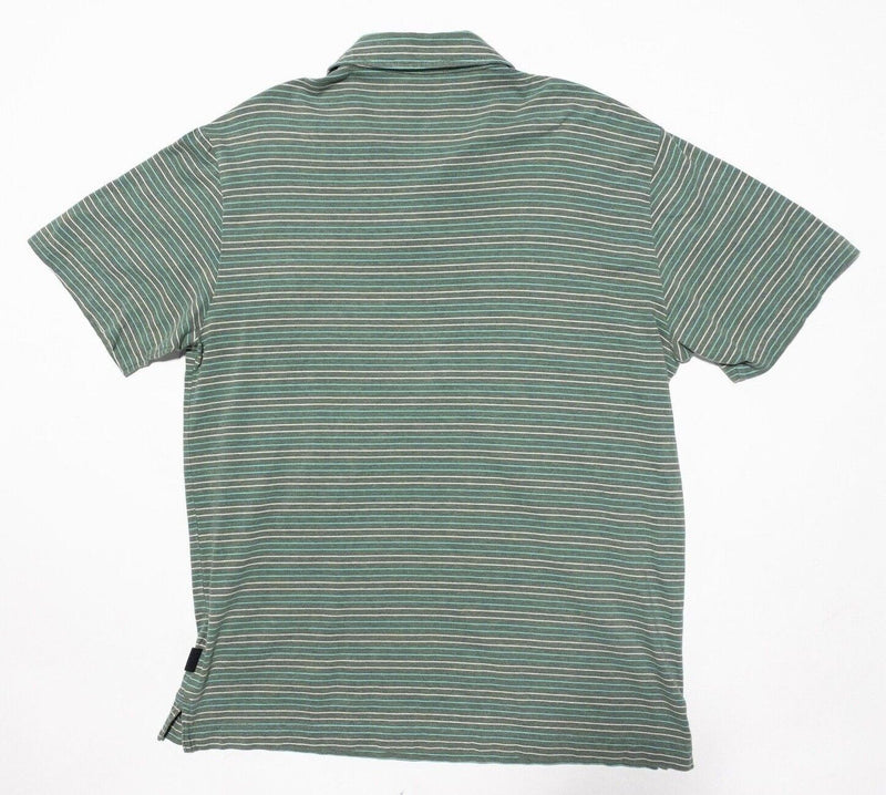Patagonia Squeaky Clean Polo Men's Medium Green Striped Short Sleeve 52776
