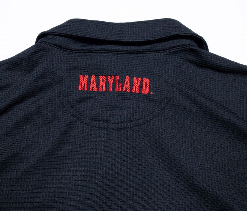 Maryland Terrapins Polo Medium Men's Nike Team Shirt Black Red NikeFIT Wicking