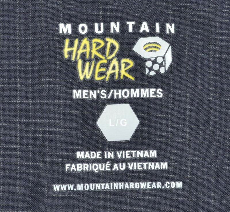 Mountain Hardwear Men's Large Pearl Snap Black/Gray Long Sleeve Shirt
