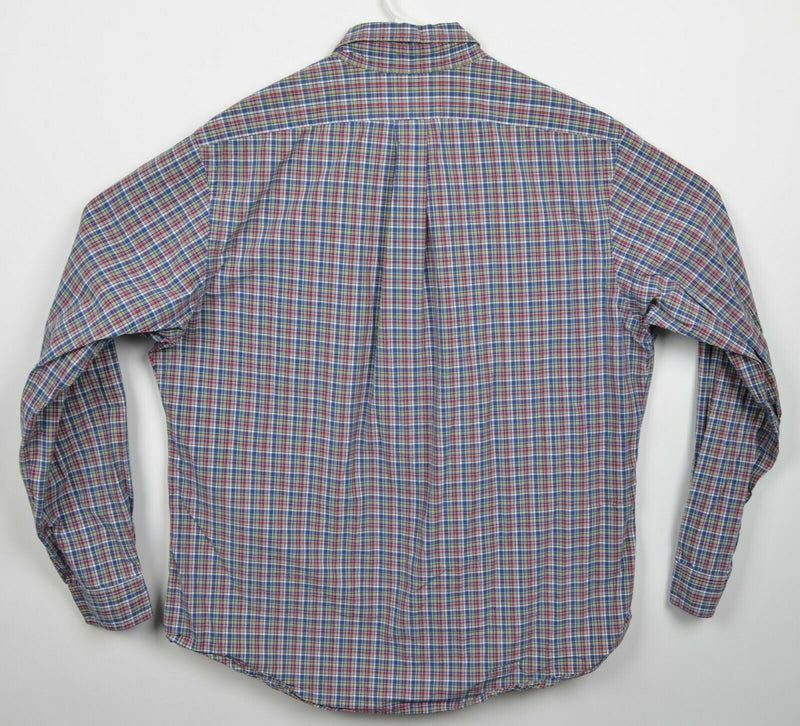 Polo Ralph Lauren Men's XL Custom Fit Blue Red Plaid Button-Down Shirt