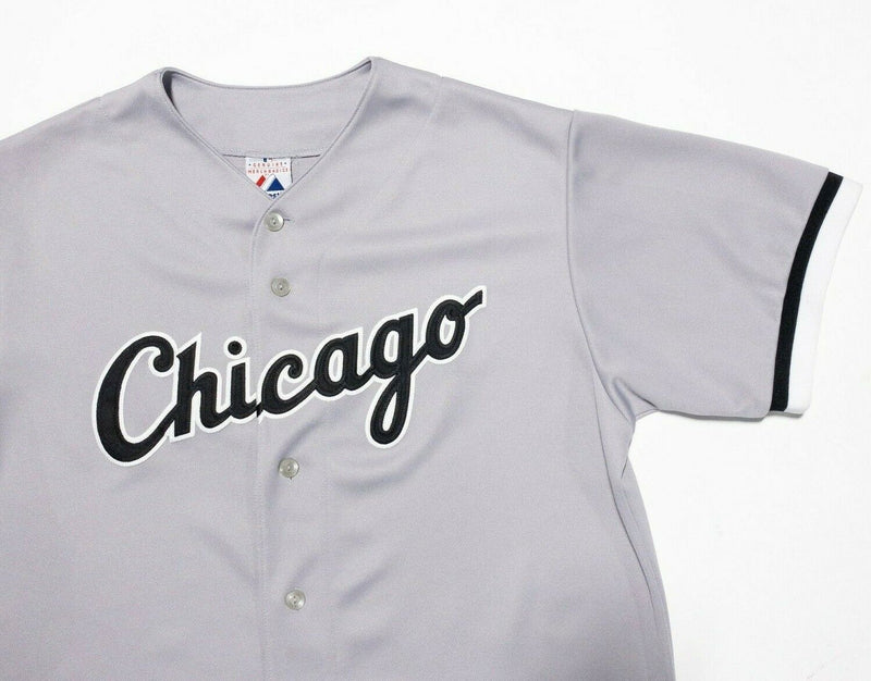 Chicago White Sox Majestic Jersey Men's Large Gray Cursive Spell Out Baseball