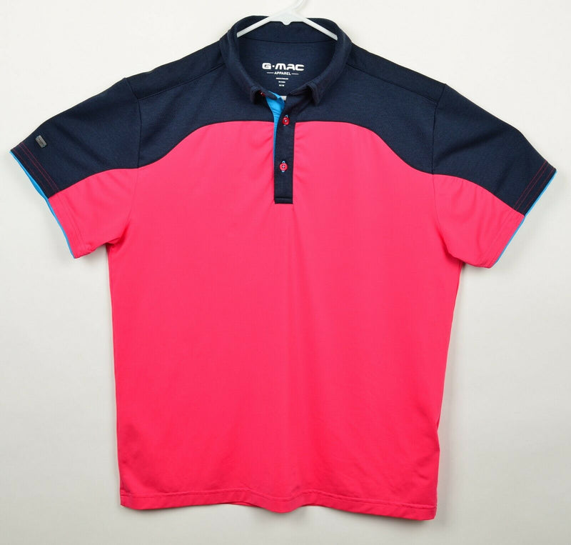 G-Mac Men's Sz Medium Pink Navy Two Tone Golf Polo Shirt
