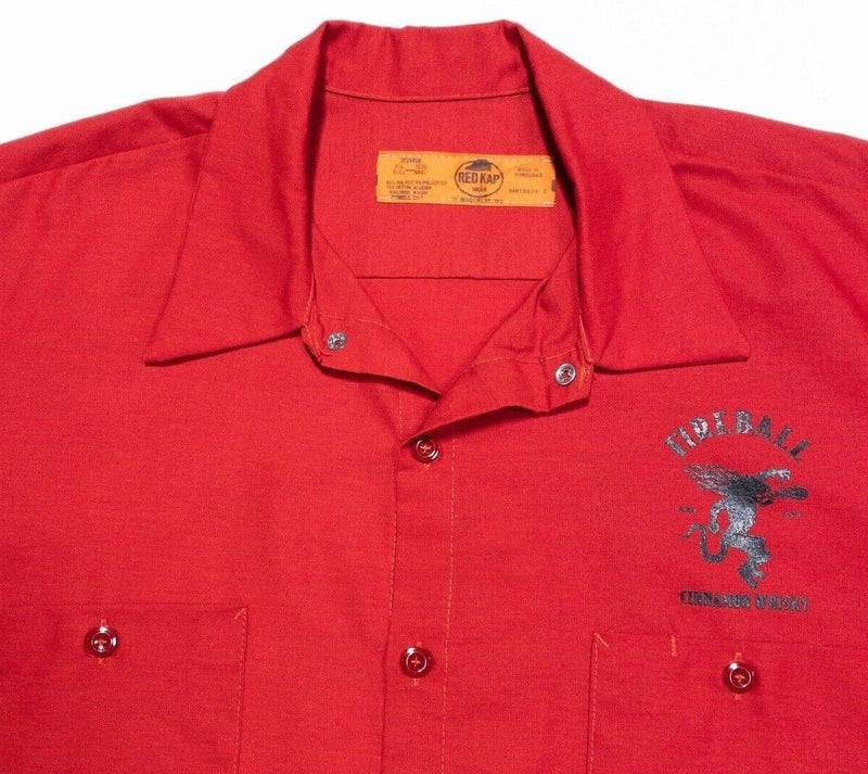 Fireball Red Kap Shirt XL Men's Delivery Driver Uniform Red Whiskey Button-Front