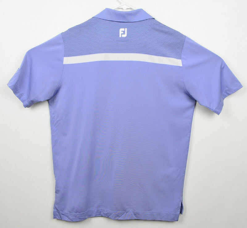 FootJoy Men's Sz Large Athletic Fit Lavender Purple Striped FJ Golf Polo Shirt
