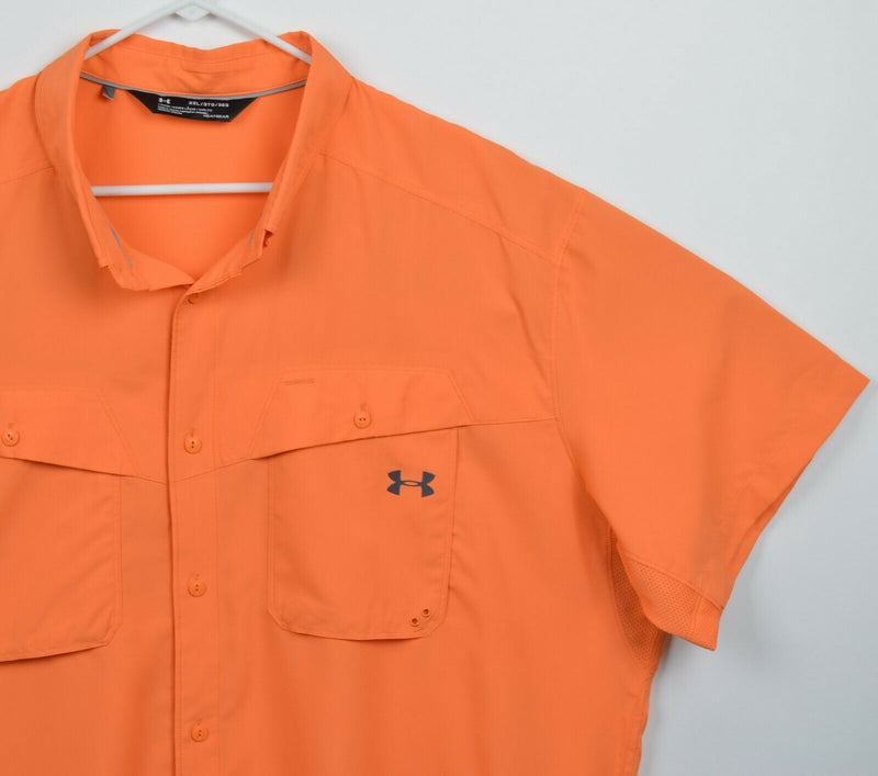 Under Armour Men's 3XL Loose HeatGear Vented Solid Orange Outdoor Fishing Shirt