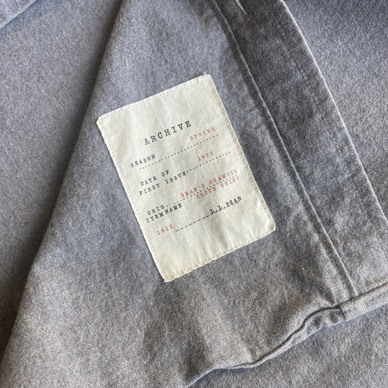L.L. Bean Signature Men's Large 1933 Chamois Cloth Archive Button-Front Shirt