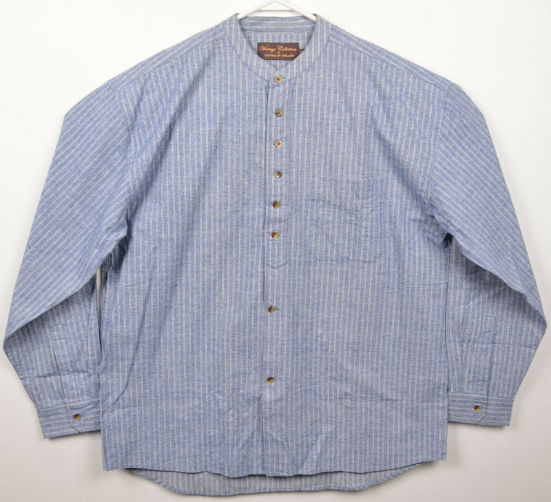 Lee Valley Ireland Men's XL Blue Vintage Collection Flannel Grandfather Shirt