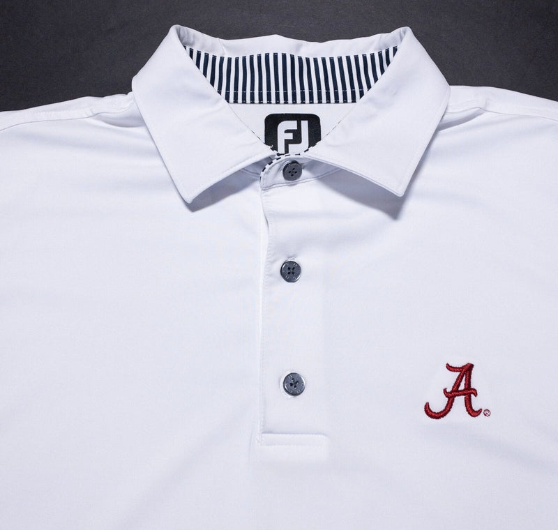 Alabama Crimson Tide FootJoy Golf Polo Men's XL White Wicking Stretch Polo