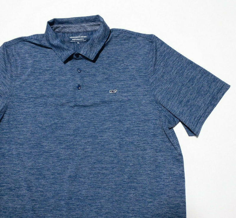 Vineyard Vines Performance Polo XL Men's Shirt Blue Whale Polyester Wicking