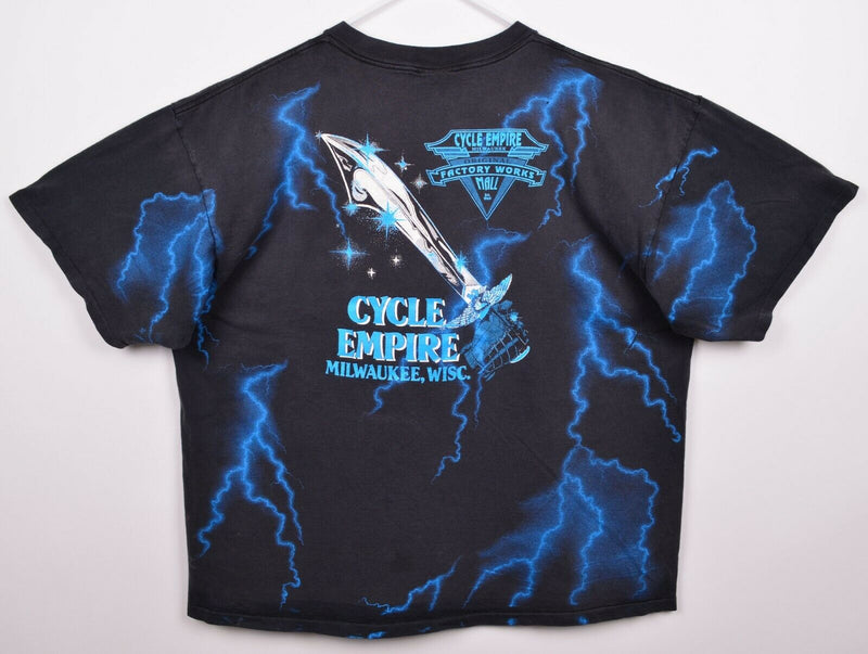 Vintage 1994 3D Emblem Men's 2XL Harley-Davidson Righteous Ruler Lightning Shirt