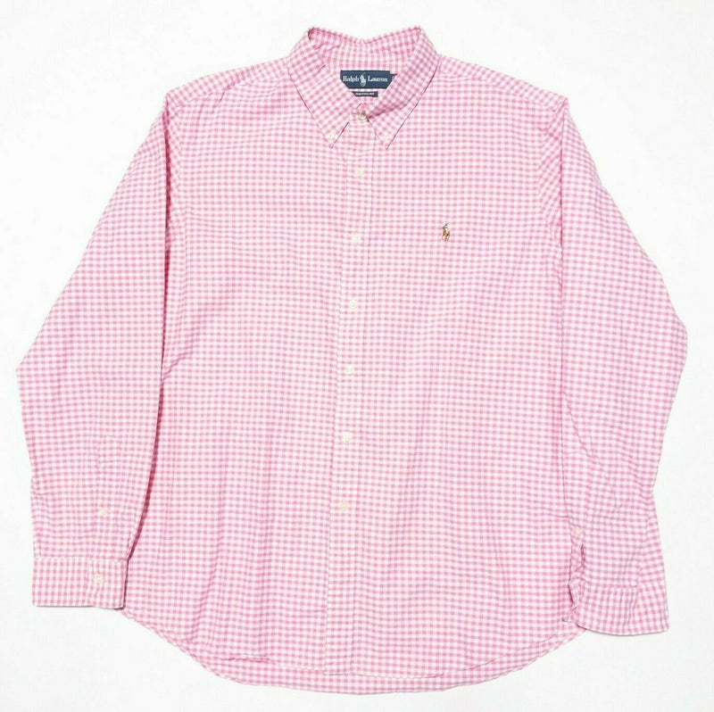 Polo Ralph Lauren Men's 2XL Long Sleeve Shirt Pink Gingham Check Button-Down