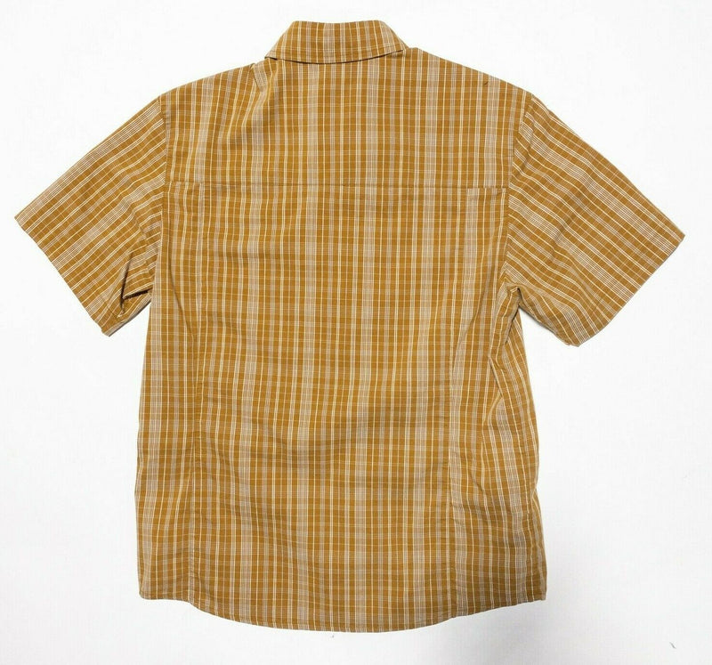 Arc'teryx Peakline Shirt Small Men's Harvest Yellow Plaid Short Sleeve Hiking