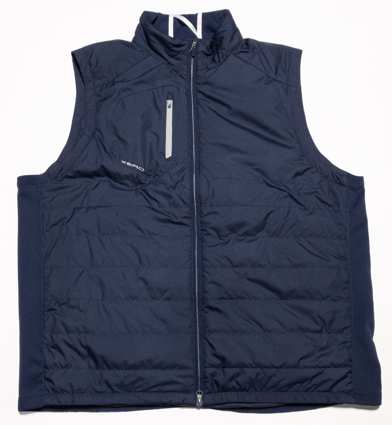 Zero Restriction Primaloft Vest Men's 3XL Golf Puffer Navy Blue Full Zip