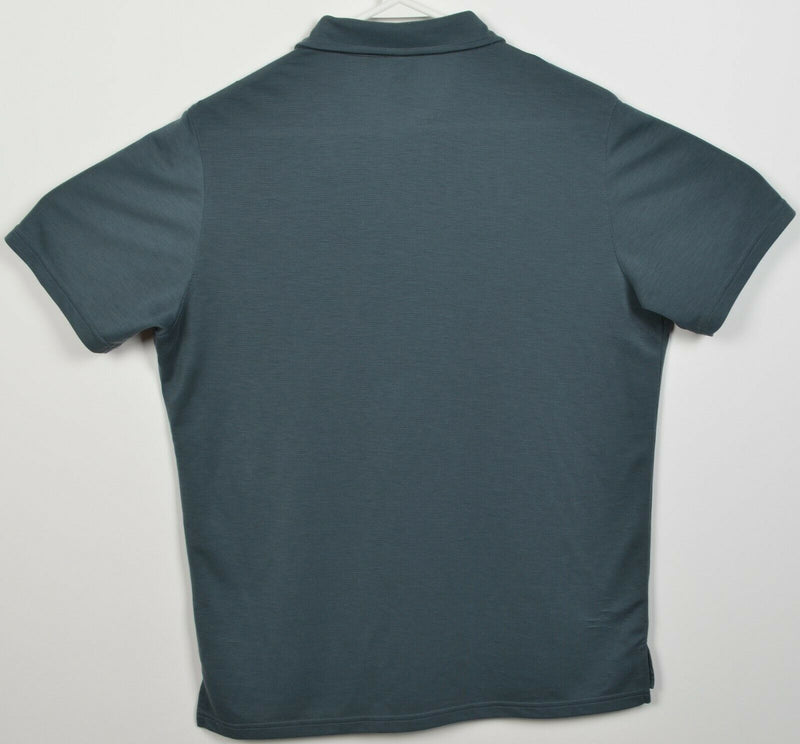 Kuhl Men's Small Blue/Gray Hiking Travel Polyester Tencel Pockets Polo Shirt