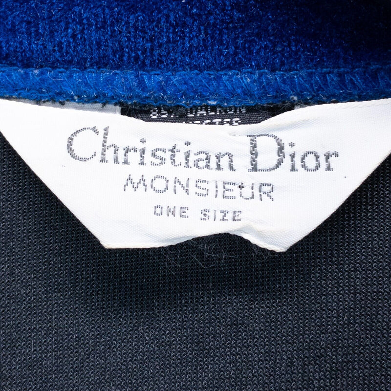 Vintage Christian Dior Bath Robe Men's One Size Velvet Logo Embroidery Monsieur
