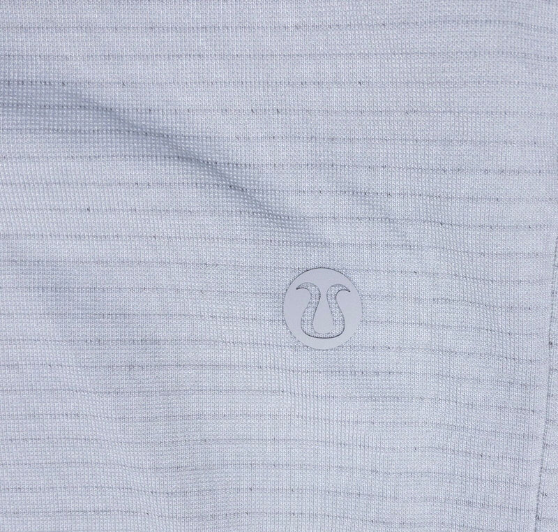 Lululemon Evolution Polo Shirt Men's Fits Medium Gray Striped Athleisure