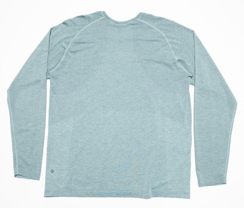 Lululemon T-Shirt Men's 2XL Long Sleeve Blue/Green Wicking Metal Vent Tech