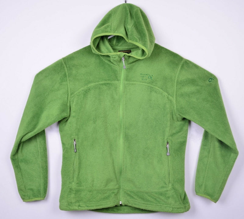 Mountain Hardwear Women's Large Fuzzy Leather Full Zip Hooded Green Jacket