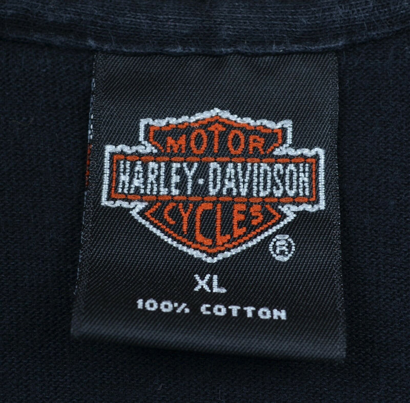 Vintage 1995 Harley-Davidson Men's Sz XL Wolf Eagle Black Double-Sided T-Shirt