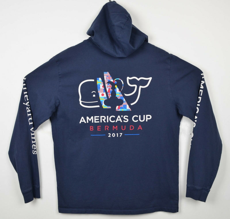 Vineyard Vines Men's Medium 2017 America’s Cup Bermuda Navy Lightweight Hoodie