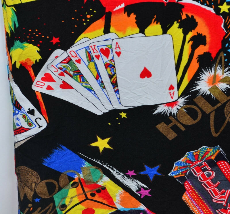 Jams World Men's XL Hollywood Casino Colorful Vegas Vintage 90s Hawaiian Shirt
