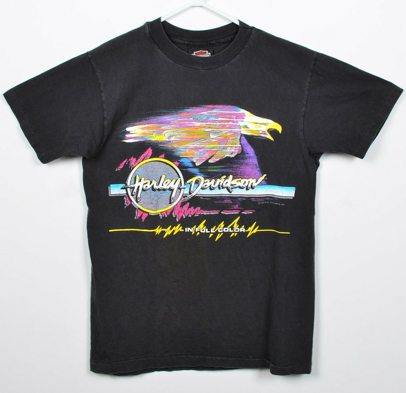 Vintage 90s Harley-Davidson Men's Medium Eagle In Full Color Neon Texas T-Shirt