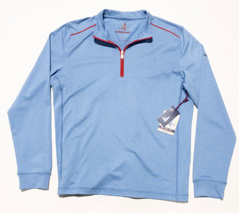 Johnnie-O 1/4 Zip Men's Large Pullover Prep-Formance Blue Wicking Stretch Lammie