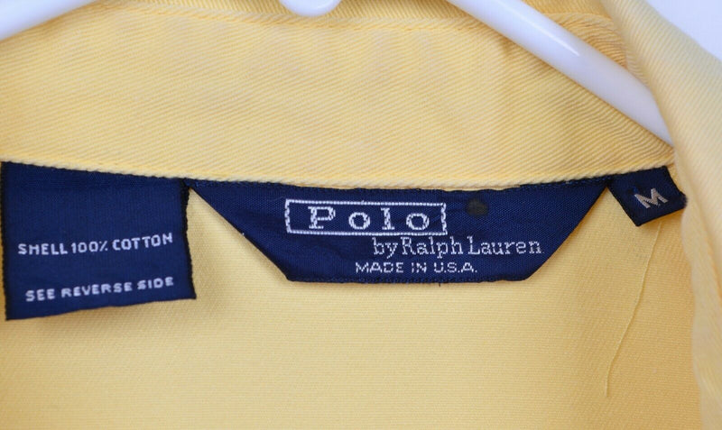 Vtg 80s Polo Ralph Lauren Men's Sz Medium Solid Yellow Bomber Harrington Jacket