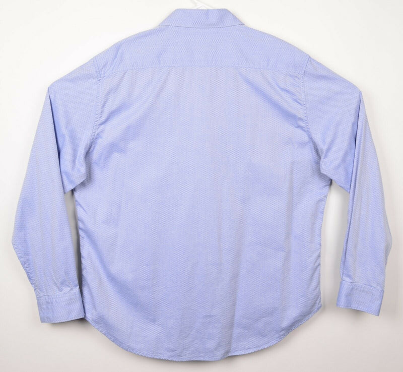 Robert Graham Men's Sz XL Classic Fit Flip Cuff Blue Geometric Long Sleeve Shirt