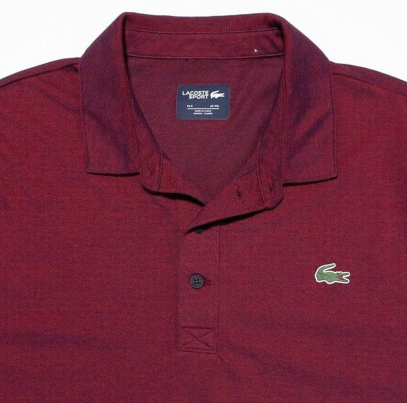 Lacoste Sport Polo FR 9 US 4XL Men's Shirt Red Short Sleeve Alligator Logo
