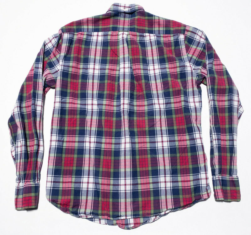 GANT Fall Handloom Madras Shirt Red Navy Plaid Button-Down Men's Medium