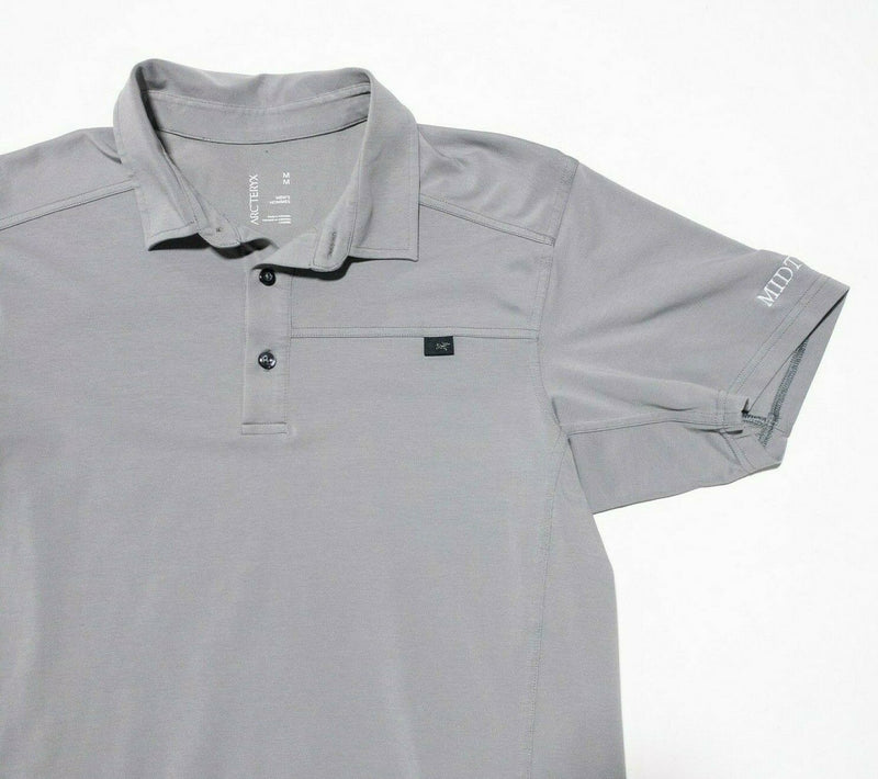 Arc'teryx Captive Polo Medium Men's Solid Gray Hiking Outdoor Cotton Poly Blend